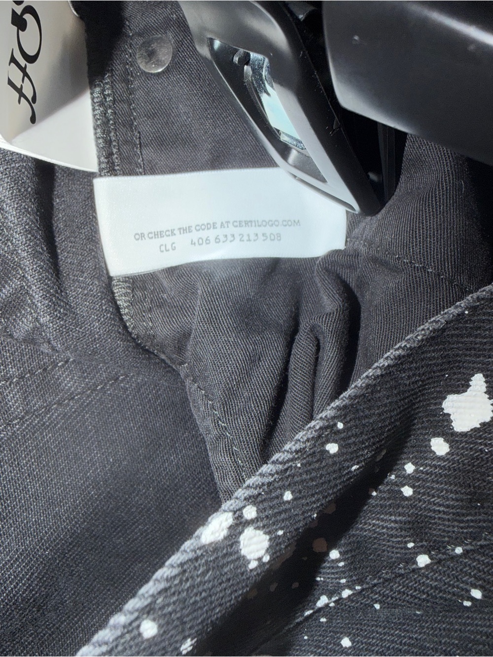 OFF-WHITE c/o Virgil Abloh Diagonal Paint Splatter Jeans Sz 31 Black 2022 - Picture 8 of 9